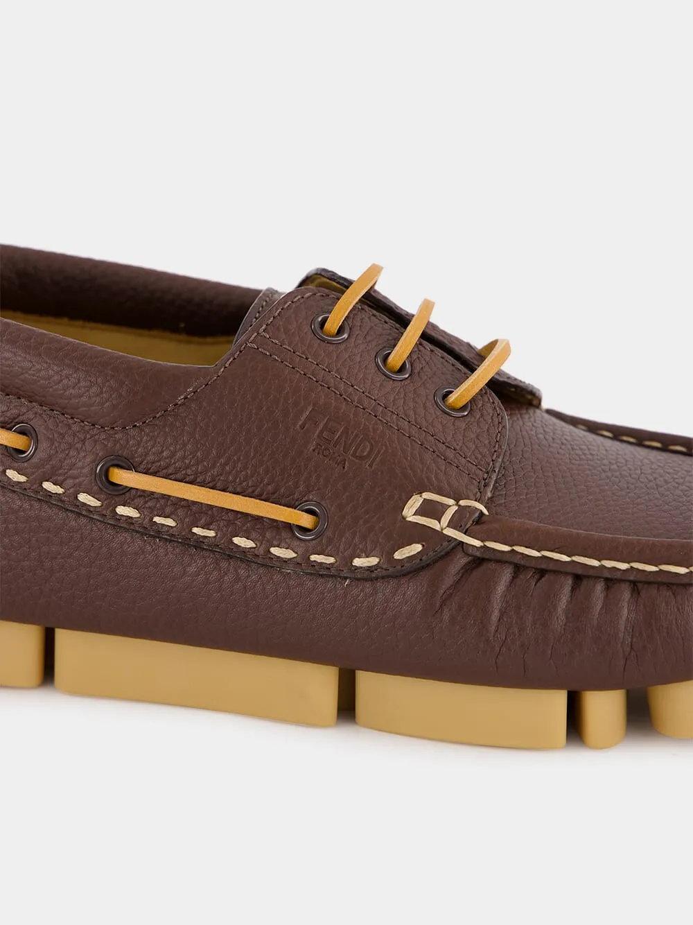 Brown Deck Lace-Ups Loafers