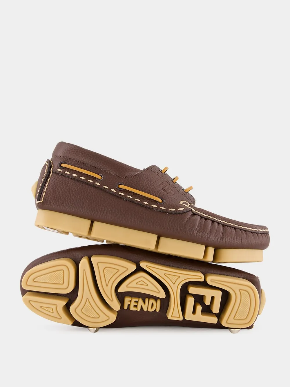 Brown Deck Lace-Ups Loafers