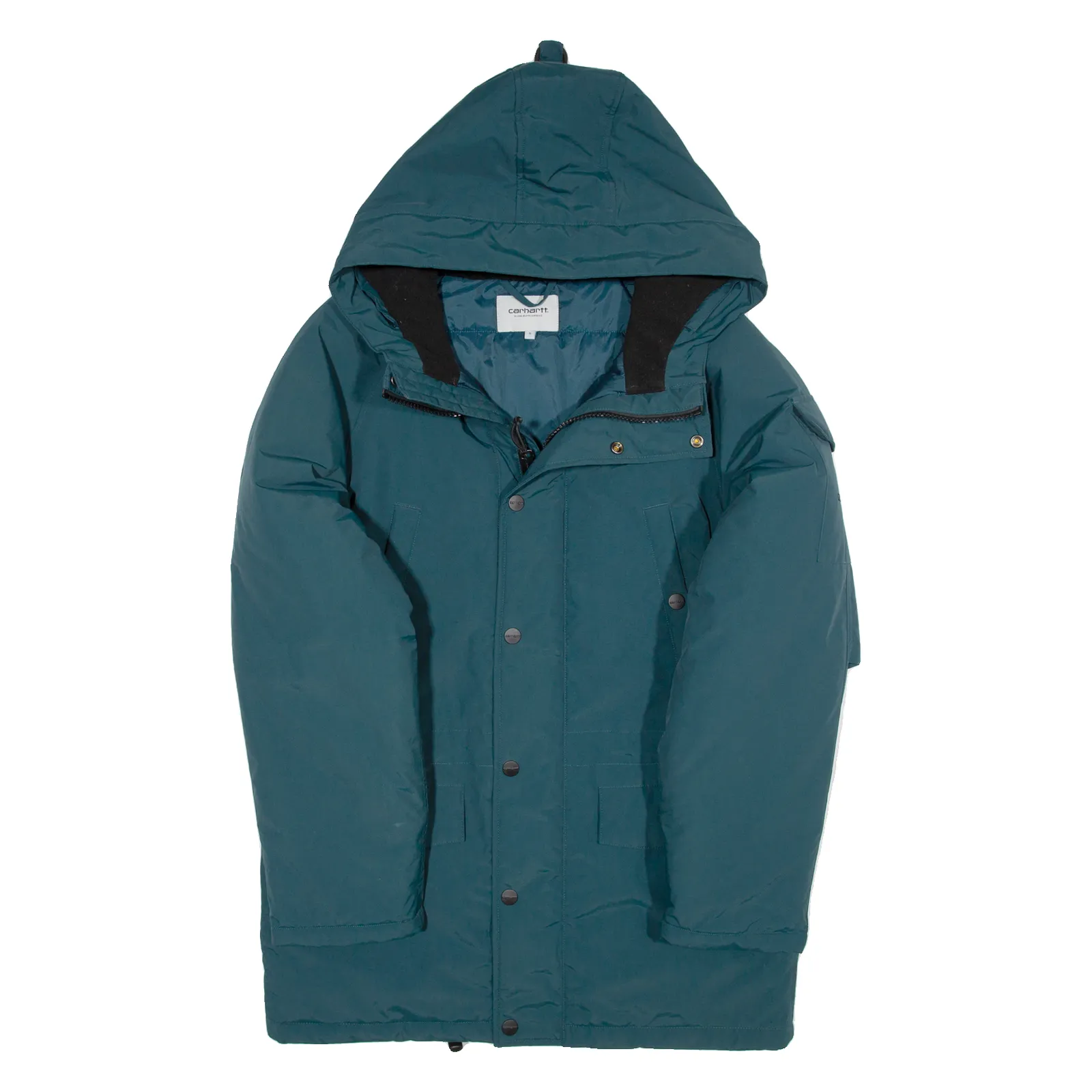 CARHARTT WIP Insulated Mens Parka Jacket Blue Nylon Hooded S