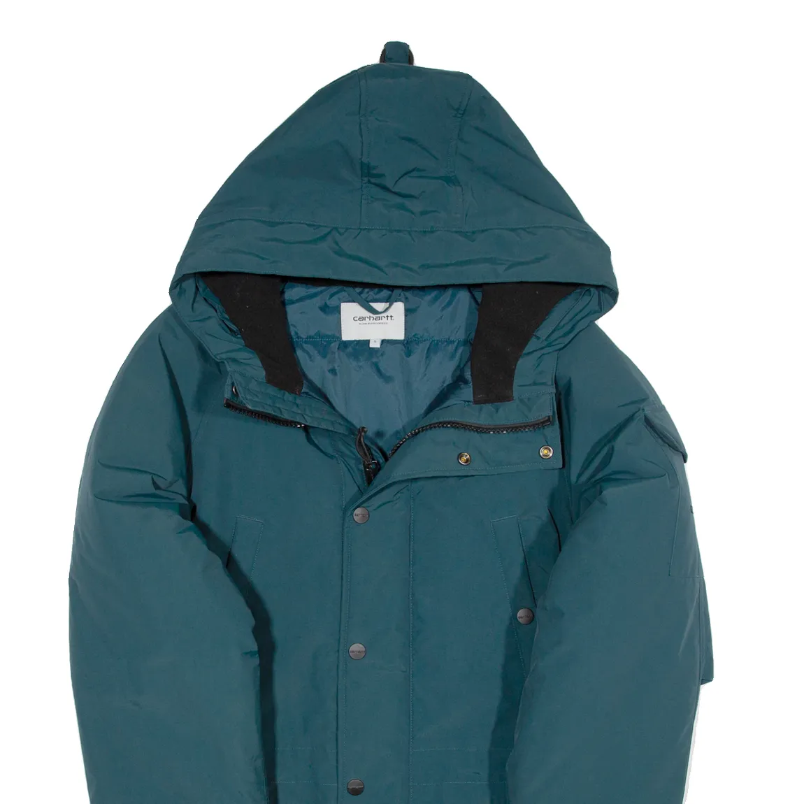 CARHARTT WIP Insulated Mens Parka Jacket Blue Nylon Hooded S