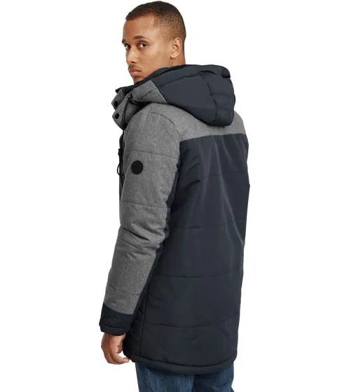 Chaqueta de invierno parka de hombre BLEND Mikael con pelo sintético desmontable negro