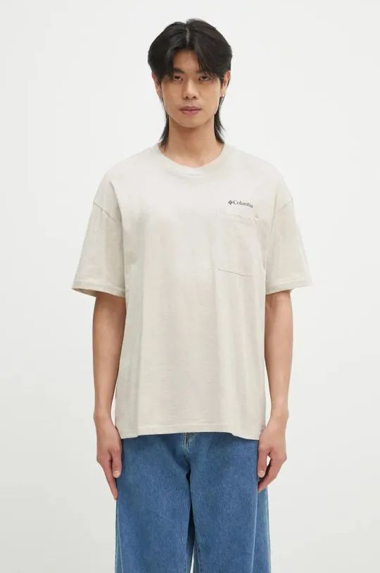 Columbia cotton t-shirt beige color