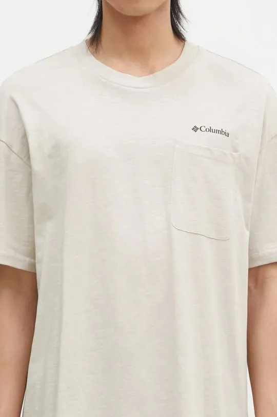 Columbia cotton t-shirt beige color