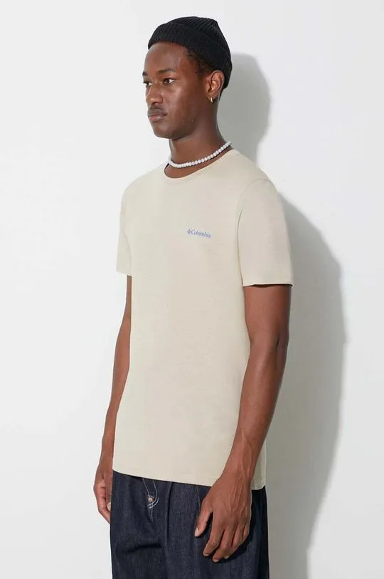 Columbia cotton t-shirt Rapid Ridge Back Graphic beige color