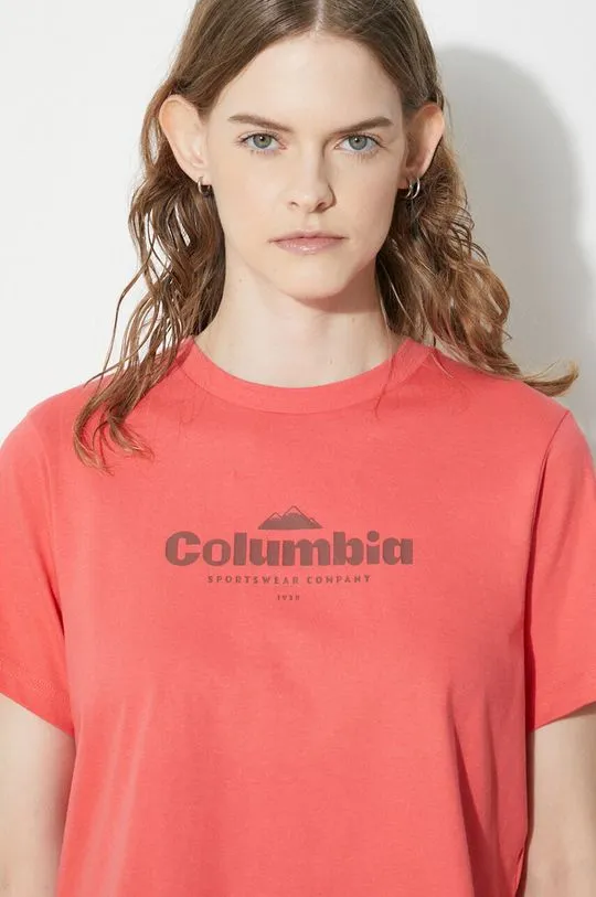 Columbia cotton t-shirt women’s red color