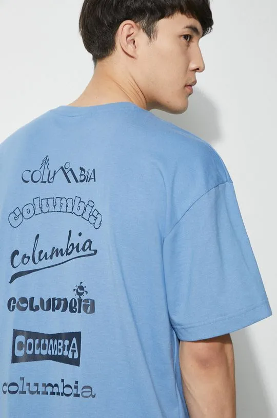 Columbia t-shirt Burnt Lake men’s blue color 2071711