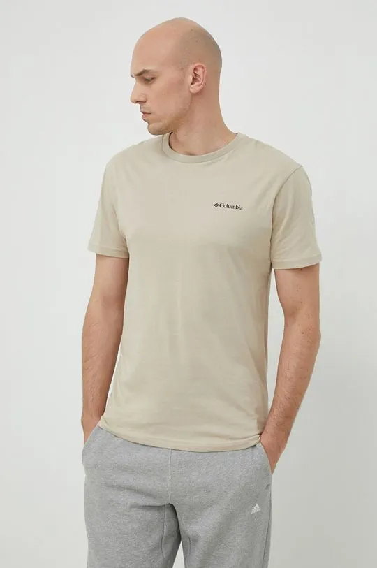 Columbia t-shirt men’s beige color