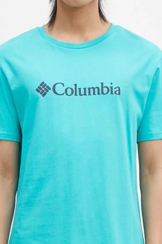 Columbia t-shirt men’s turquoise color