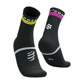 Compressport Pro Marathon V2.0 Calze  Black/Safe Yellow/Neo Pink