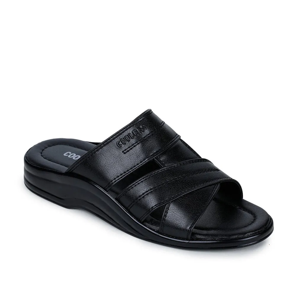 Coolers Casual (Black) Slippers For Men 7123-311 By Liberty