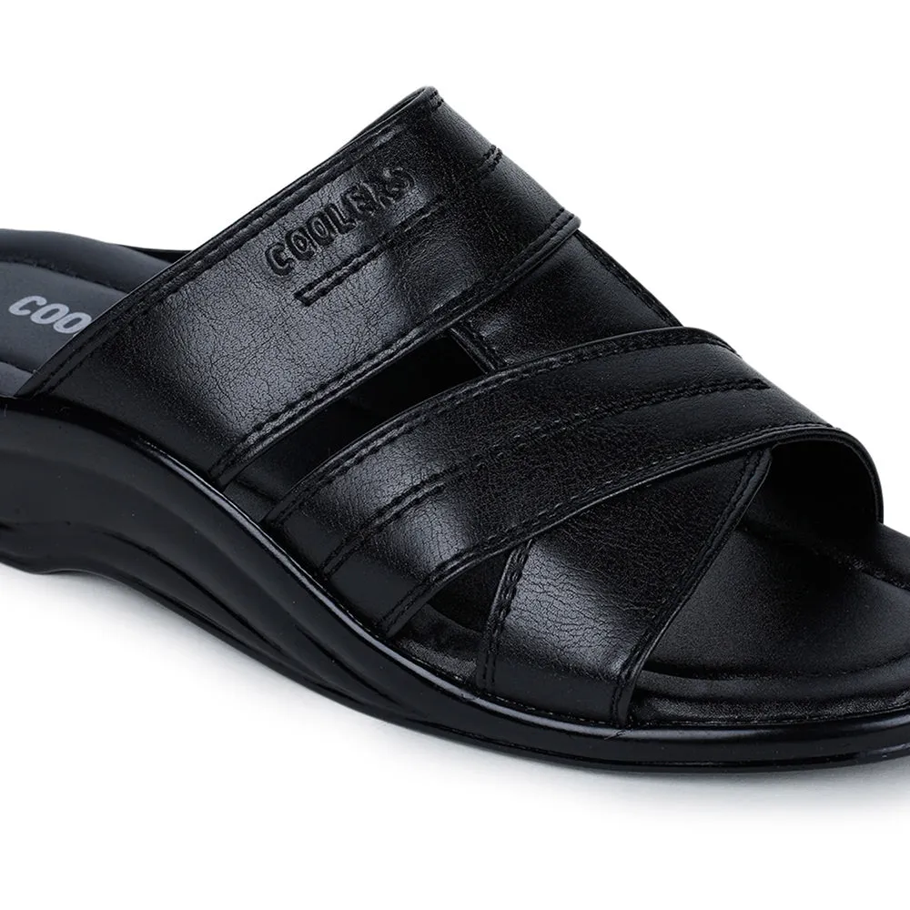 Coolers Casual (Black) Slippers For Men 7123-311 By Liberty