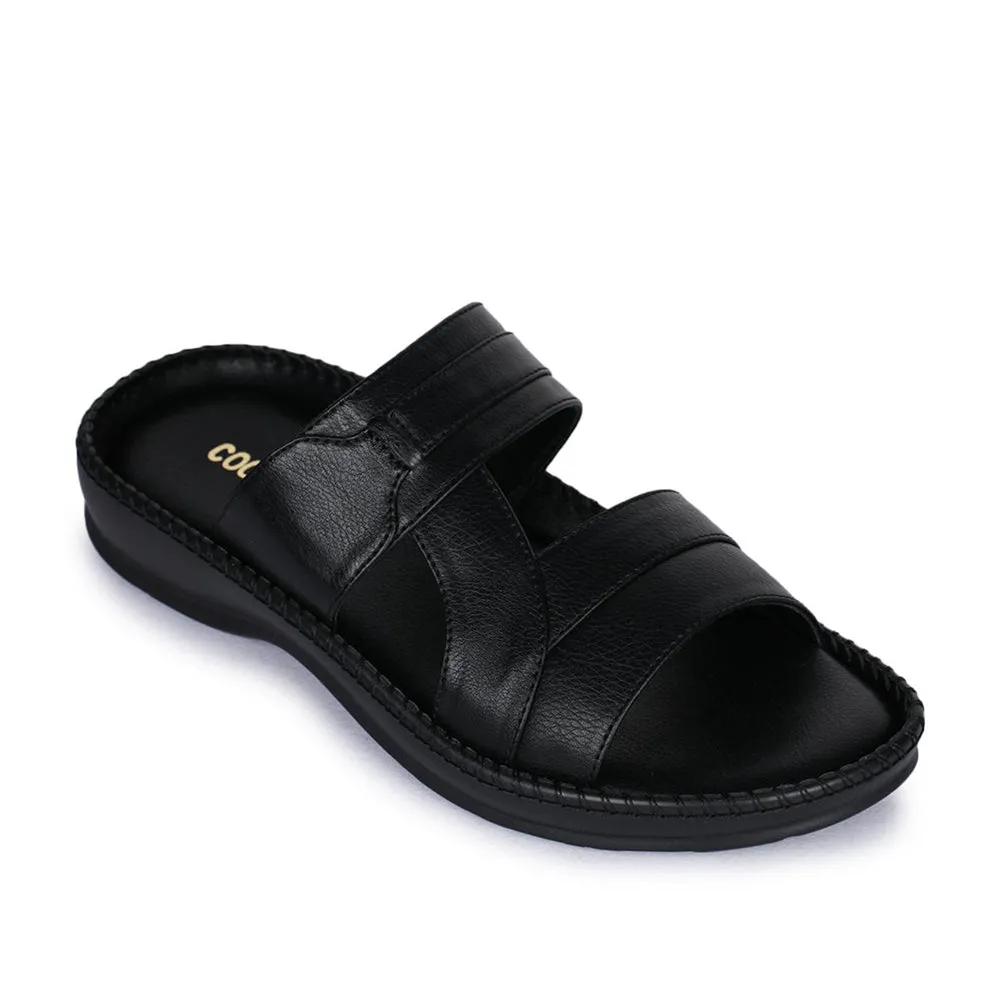 Coolers Casual (Black) Slippers For Men K2-01 By Liberty