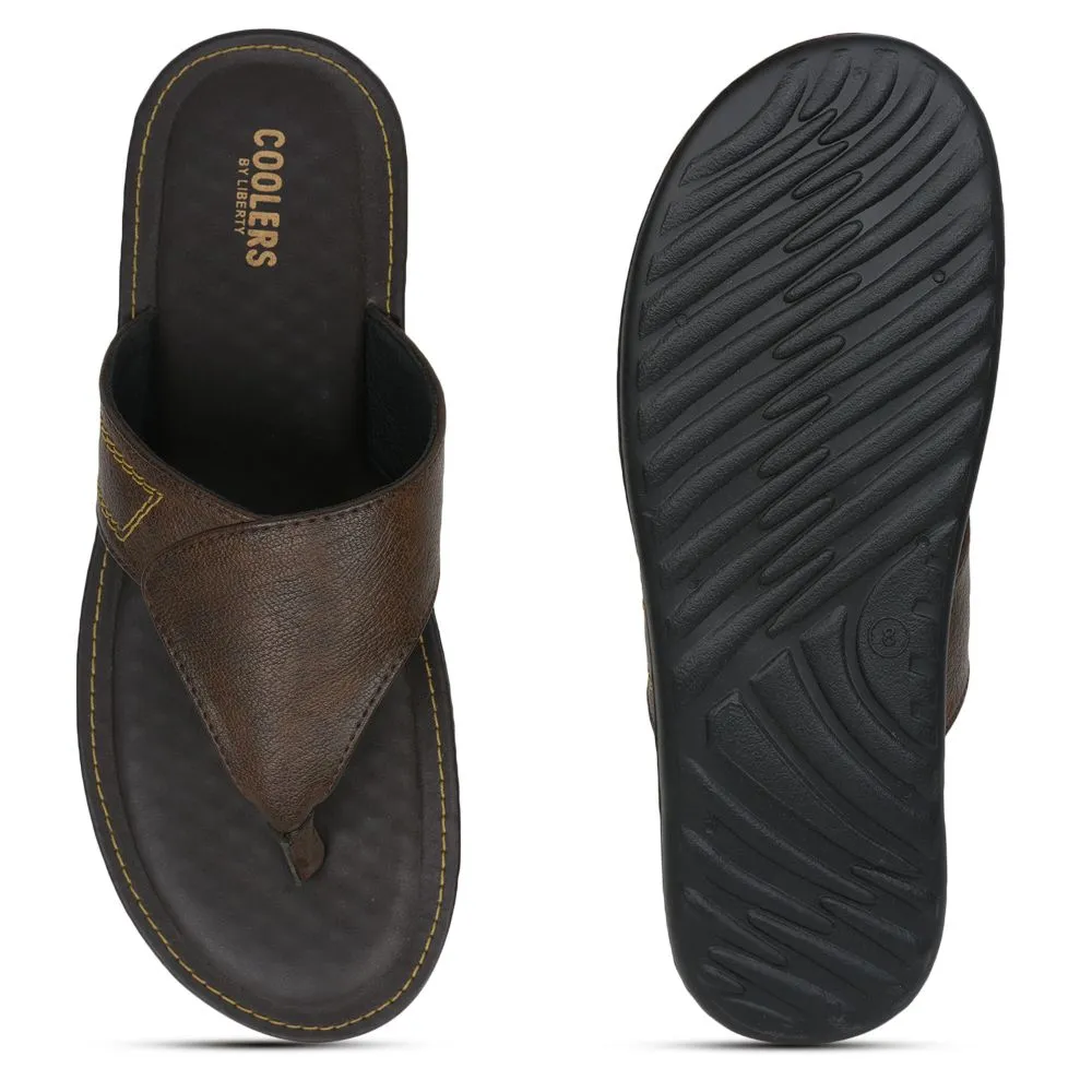 Coolers Casual Brown Slippers For Men AVN-15 By Liberty