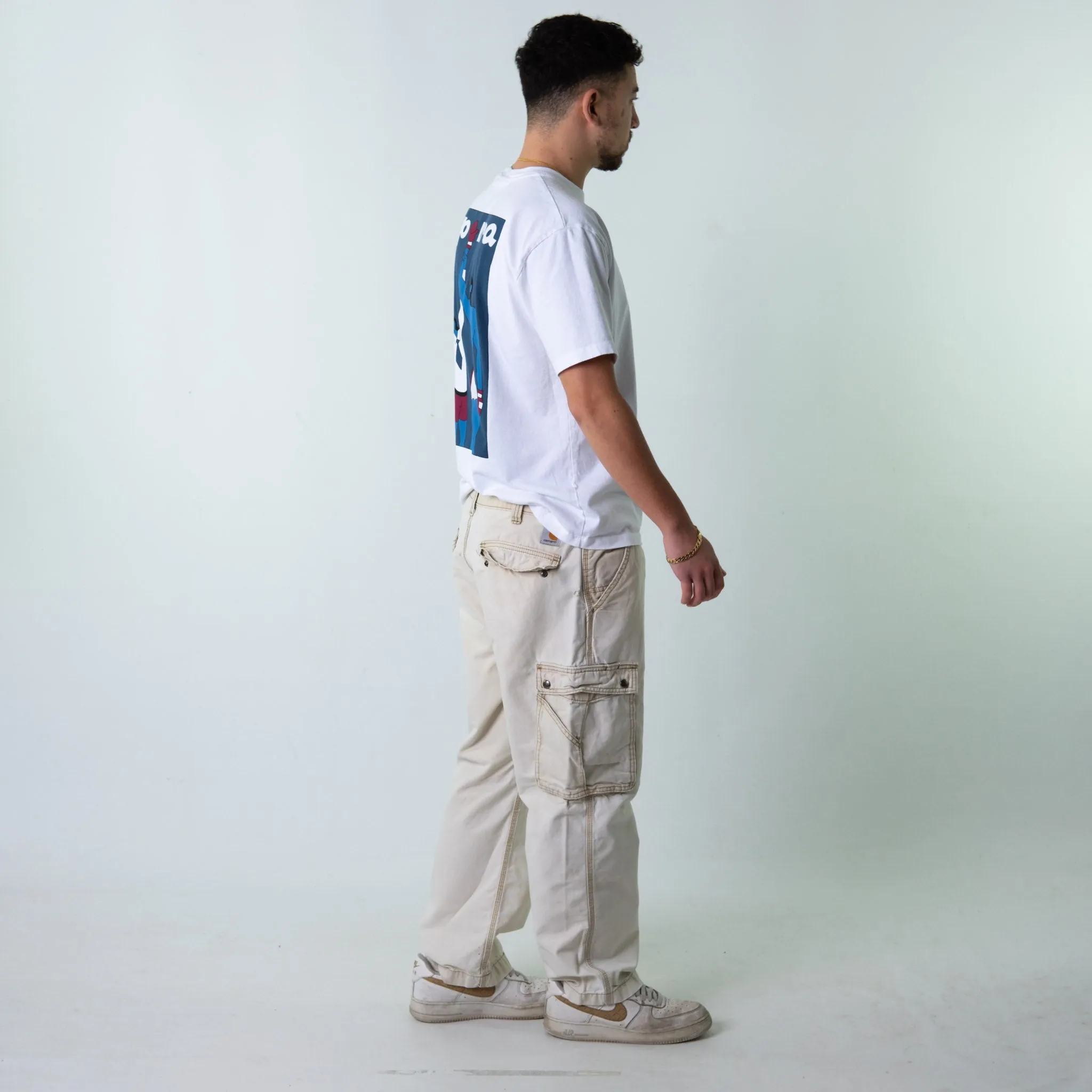 Cream 90s Carhartt  Cargo Skater Trousers Pants Jeans (38x30)