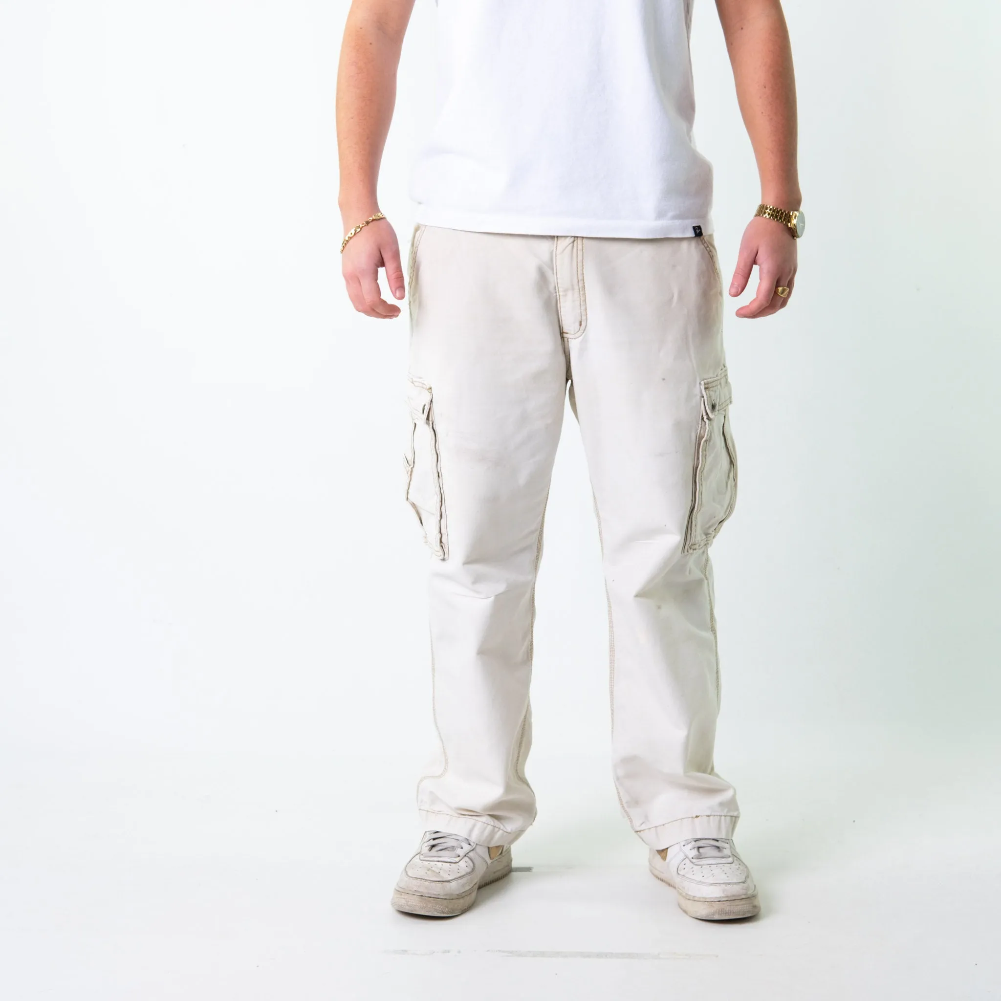 Cream 90s Carhartt  Cargo Skater Trousers Pants Jeans (38x30)