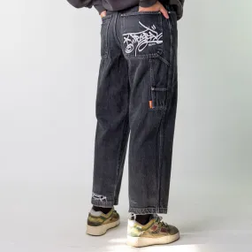 Dark Grey 90s Baggy Hip Hop  Cargo Skater Trousers Pants Jeans (28x29)