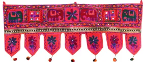 Decorative Entrance Toran Door Hanging Ethnic India Hanging (Red, 34 x 13 inches)