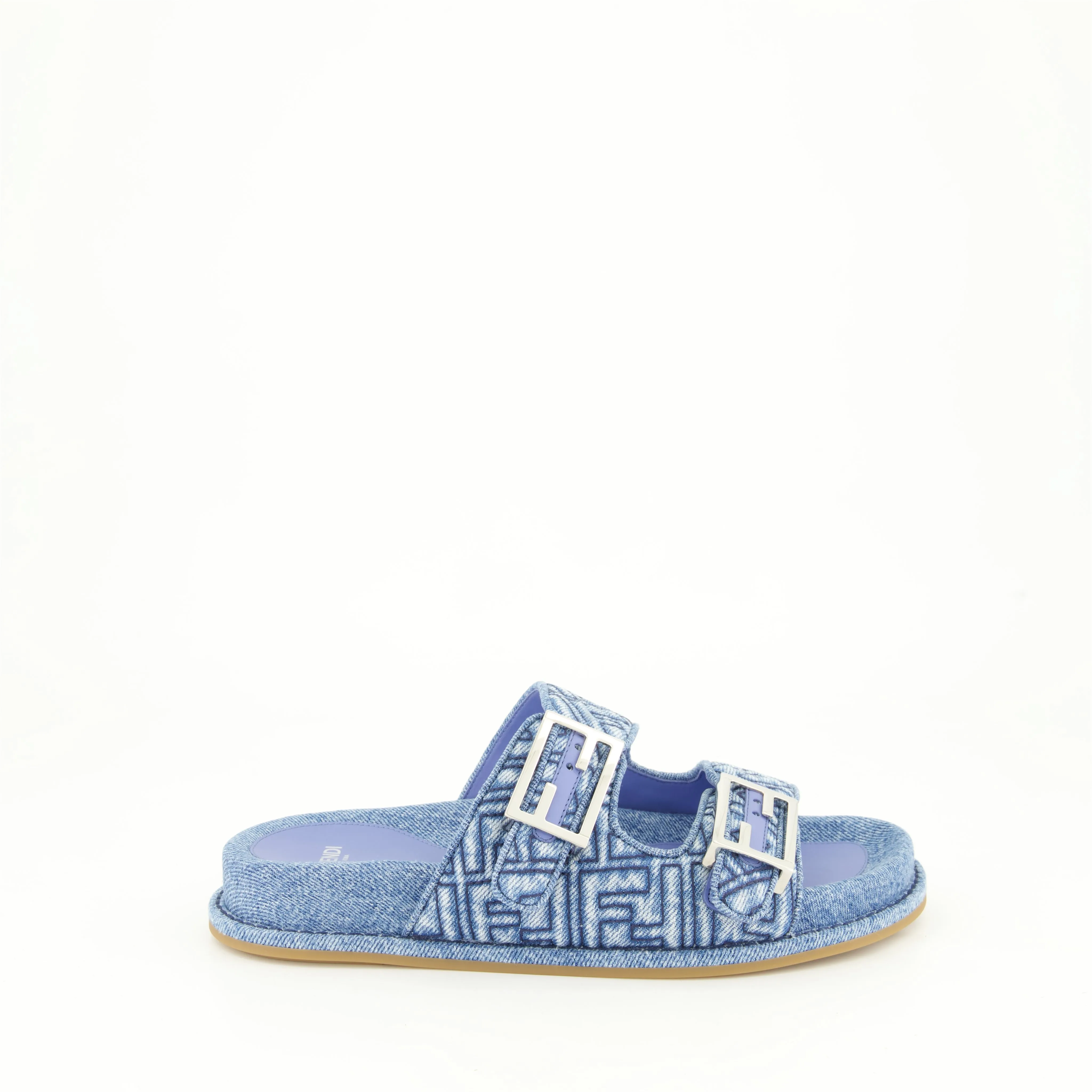 Denim Sandals with Signature Logo