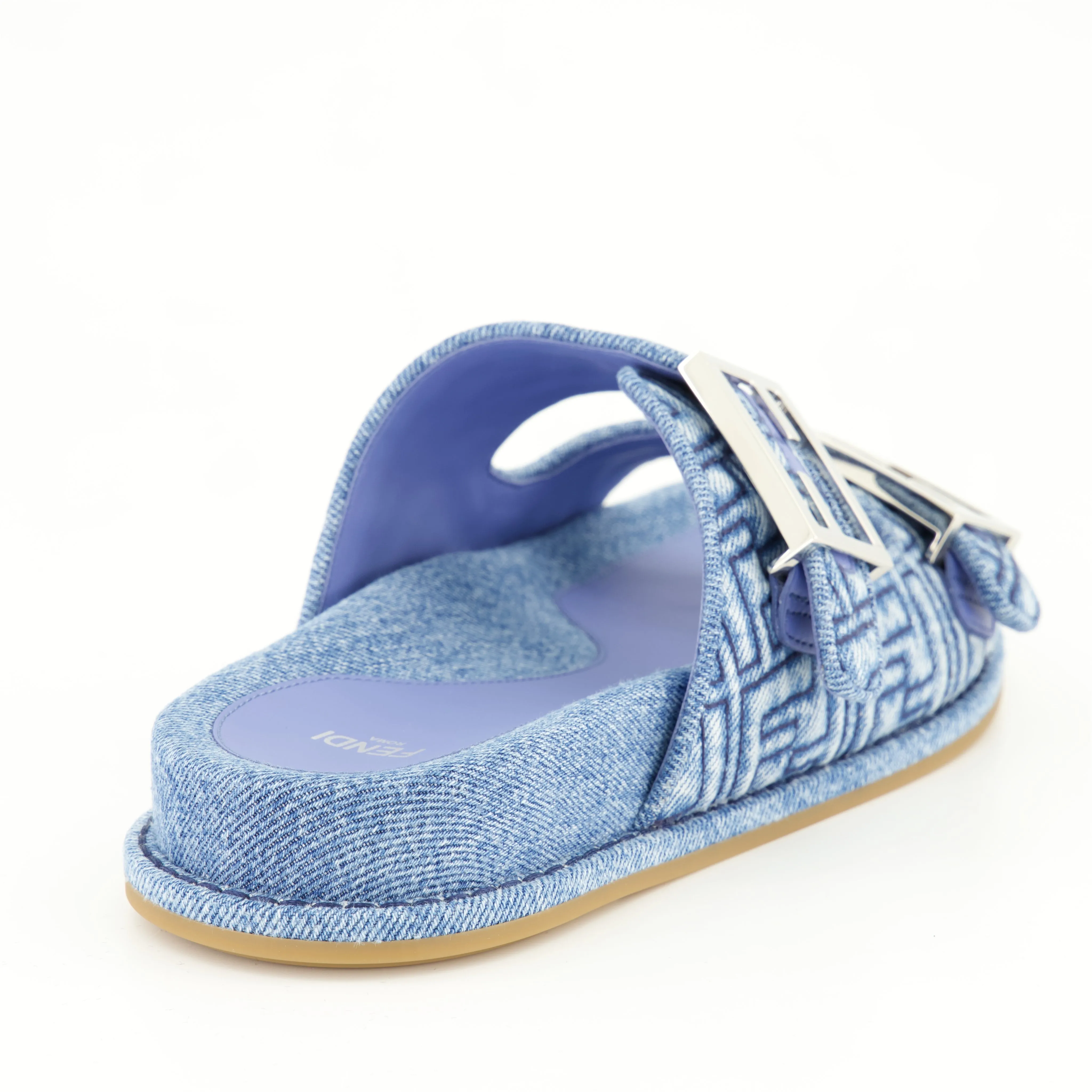 Denim Sandals with Signature Logo