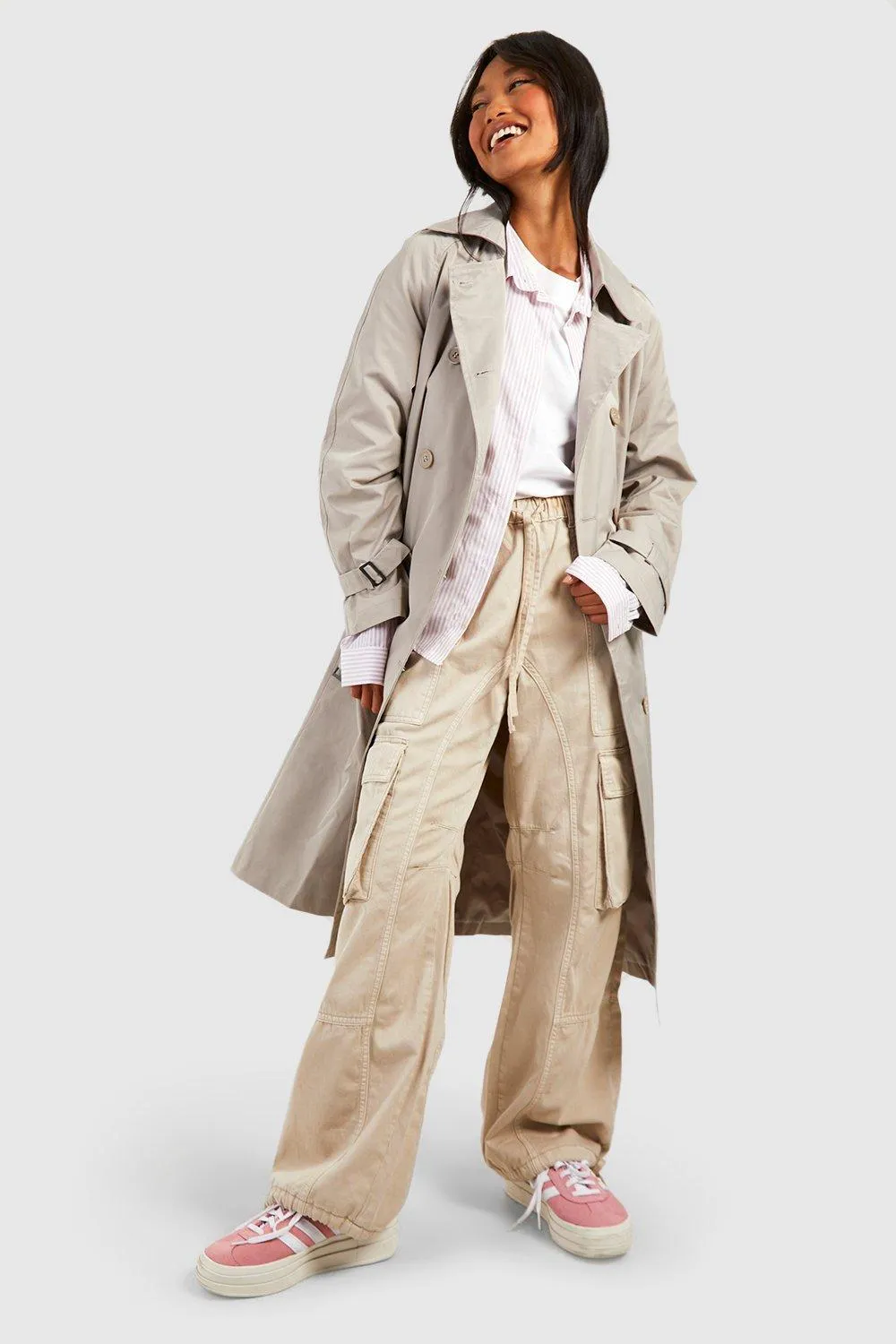 Double Breast Belted Trench Coat