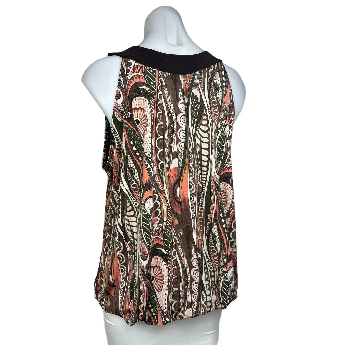 Dressbarn Multicolor Boho Paisley Print Sleeveless Bubble Blouse Top Size XLP