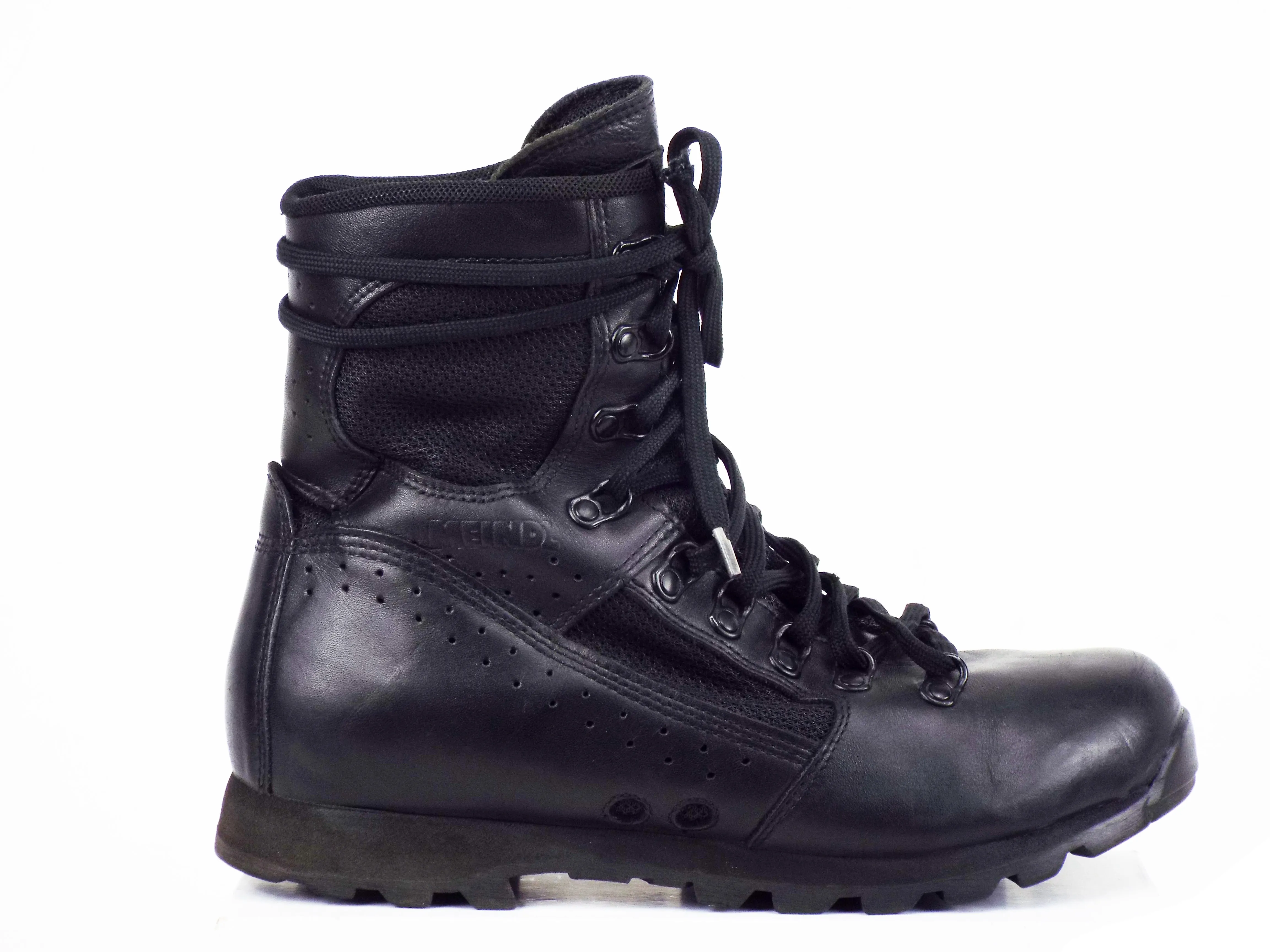 Dutch Army - Meindl - Black Leather Jungle Boots w/ Cordura - Grade 1