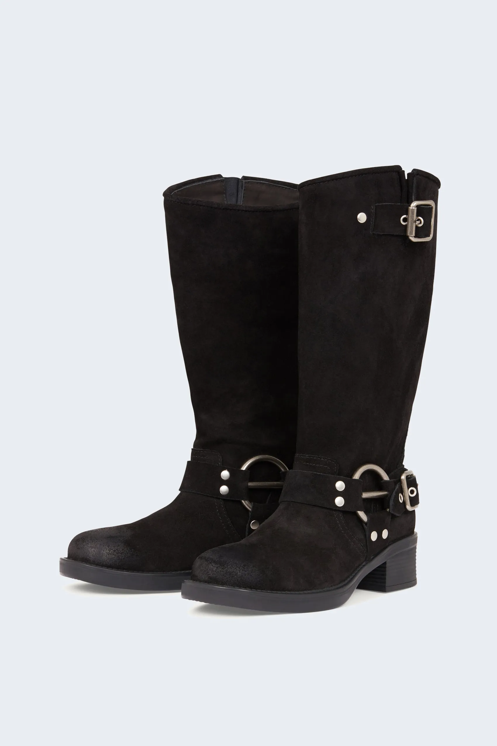 Elle Suede Buckle Boots