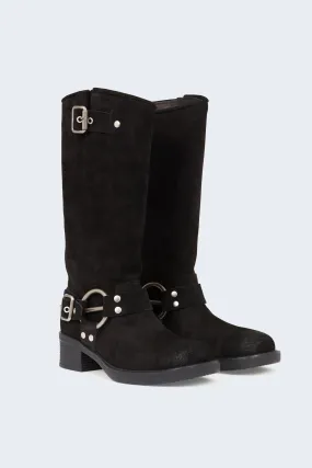 Elle Suede Buckle Boots