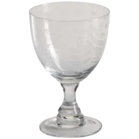 Etched Spring Leaves Design Red Wine Glass