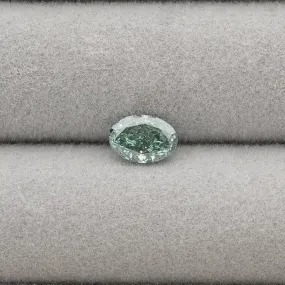 Fancy Vivid Green Oval Cut Lab Grown Diamond Loose