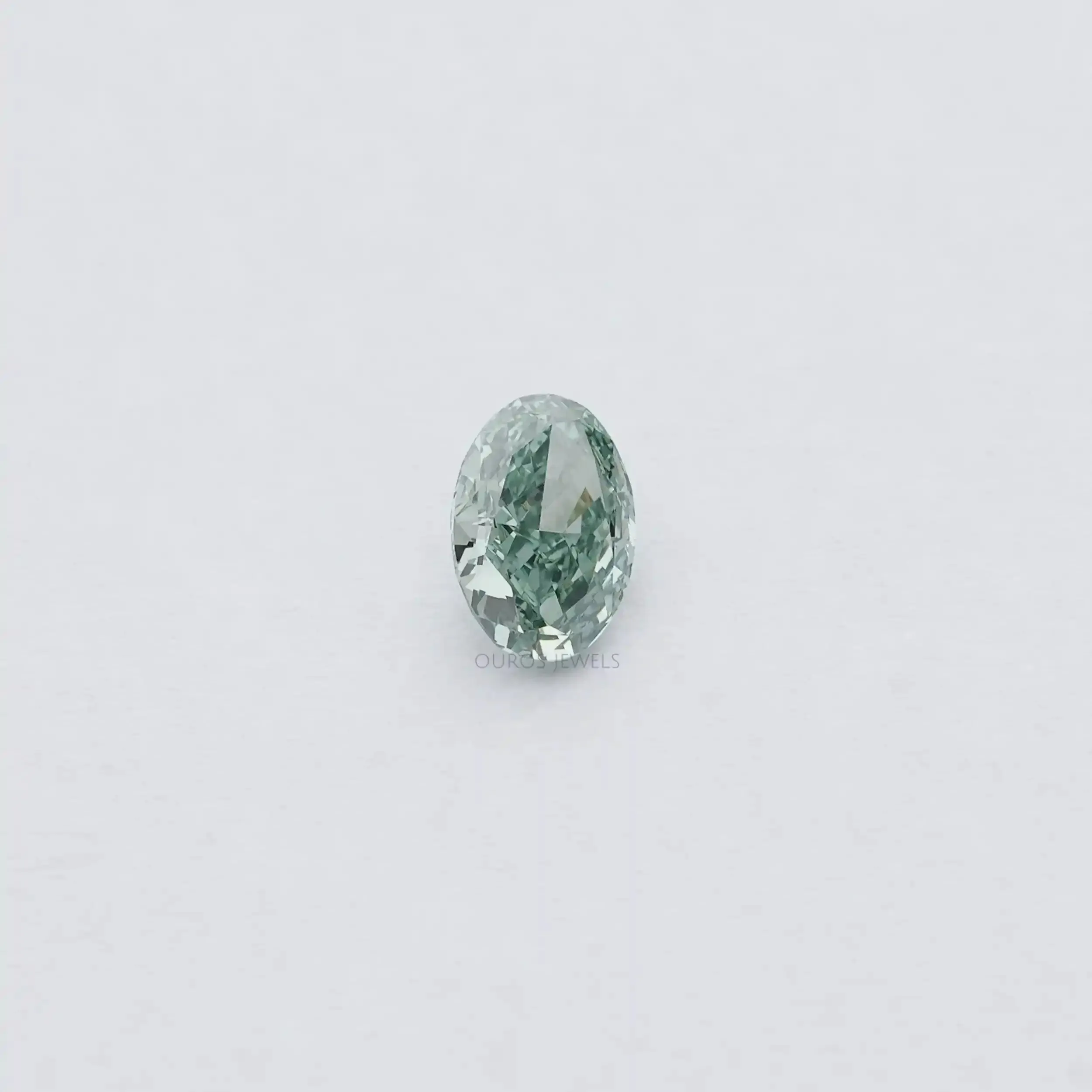 Fancy Vivid Green Oval Cut Lab Grown Diamond Loose