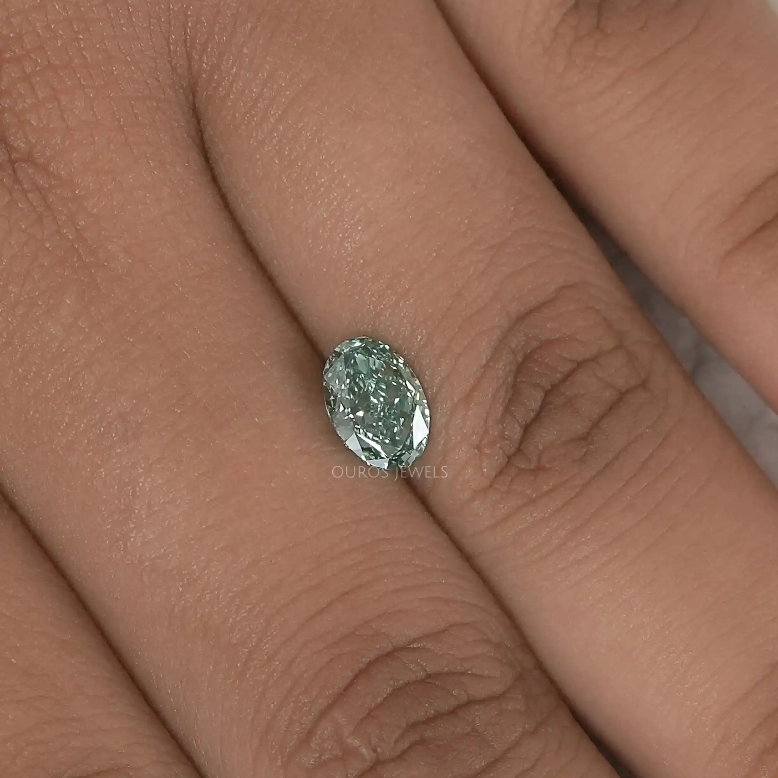 Fancy Vivid Green Oval Cut Lab Grown Diamond Loose