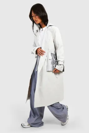 Fitted Cuff Detail Belted Trench Coat