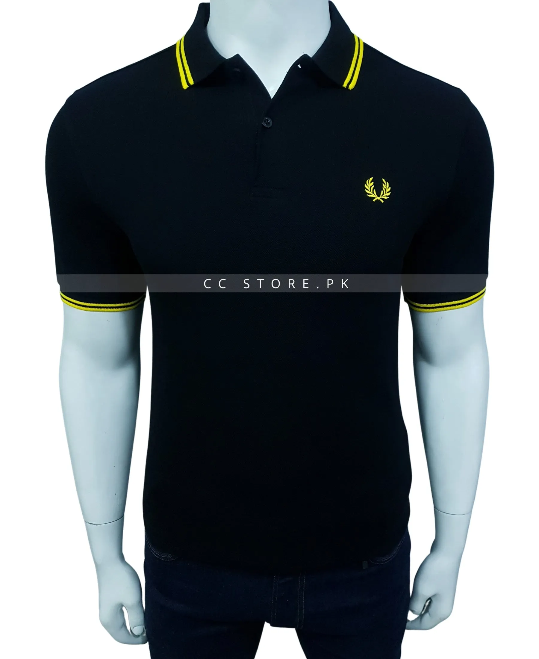 FP Tipped Collar Black Polo