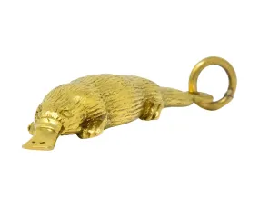 Fun 18 Karat Green Gold Platypus Animal Pendant Charm