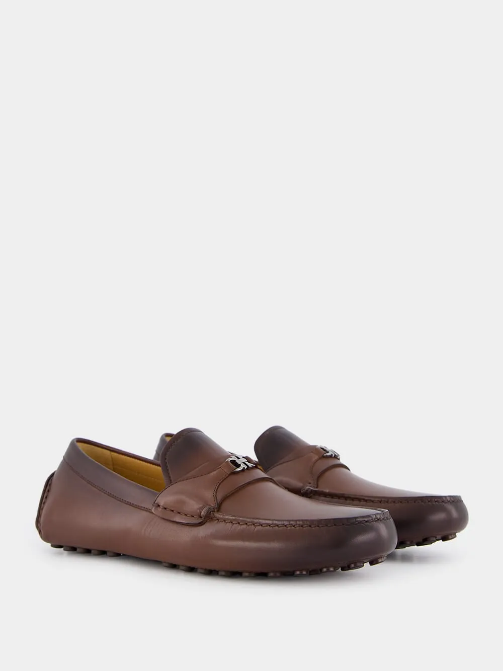 Gancini Driver Leather Loafers