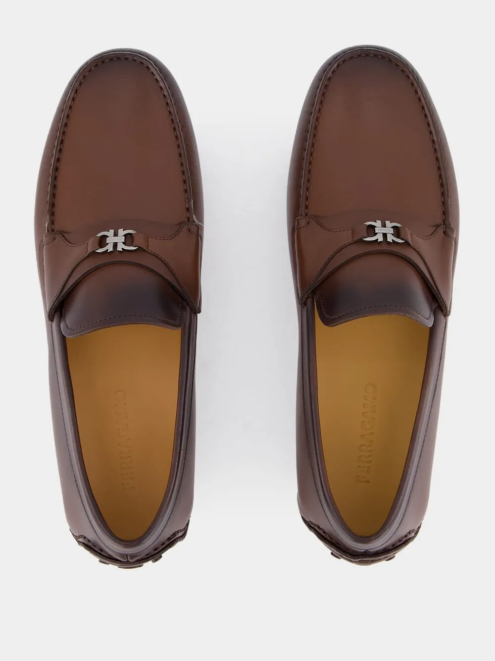 Gancini Driver Leather Loafers