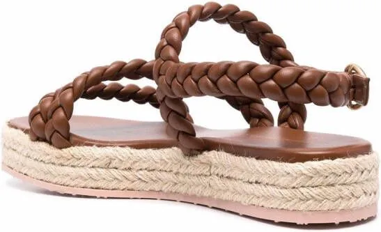 Gianvito Rossi braided open-toe sandals Brown