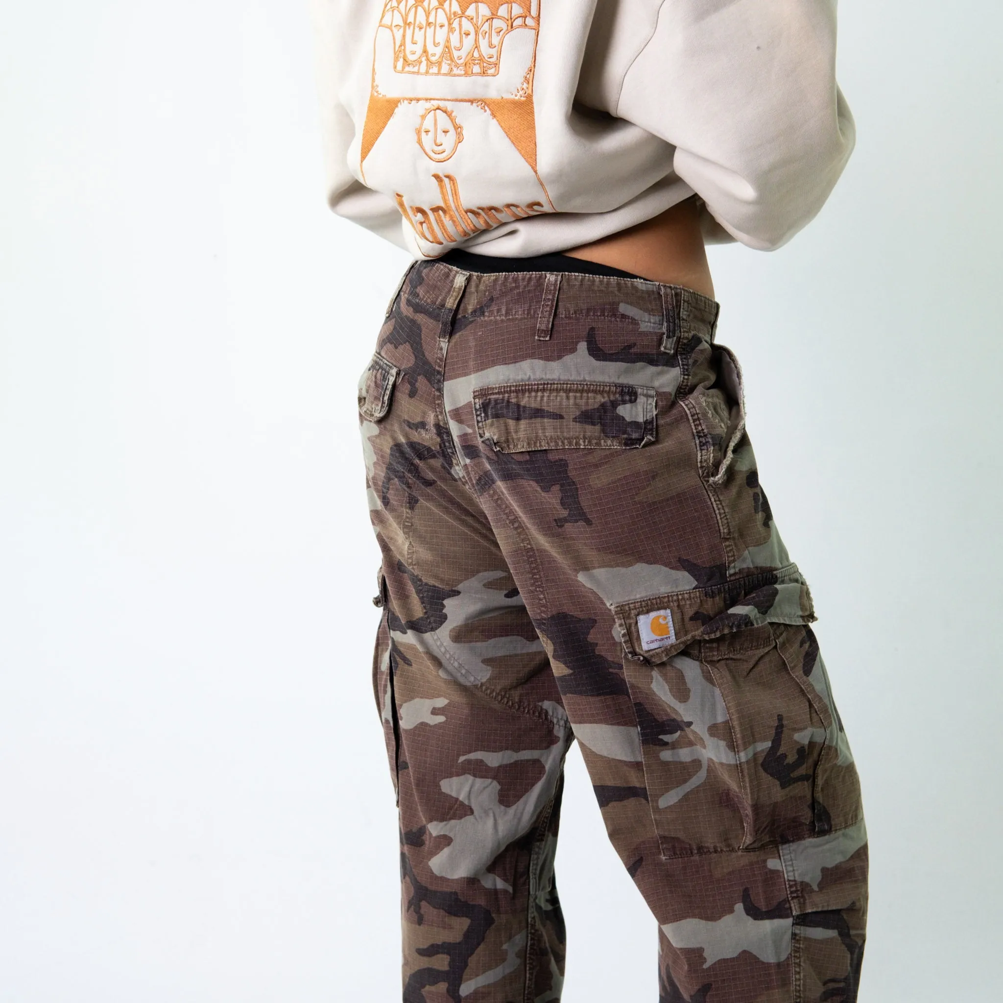 Green 90s Carhartt  Cargo Skater Trousers Pants Jeans (34x32)