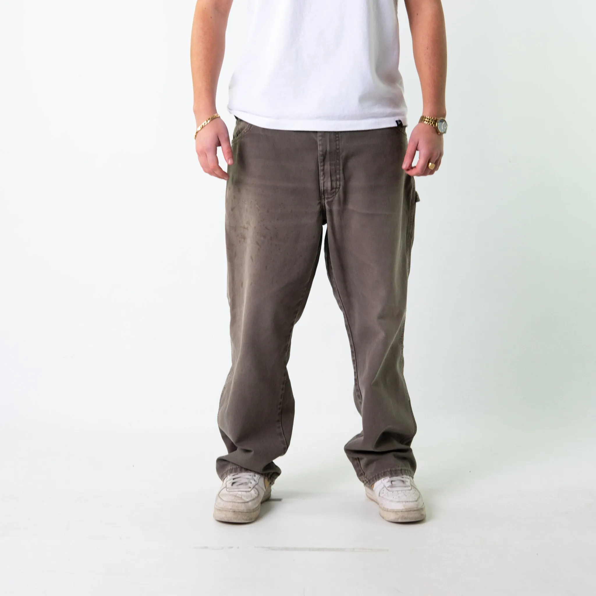 Green 90s Dickies  Cargo Skater Trousers Pants Jeans (36x30)