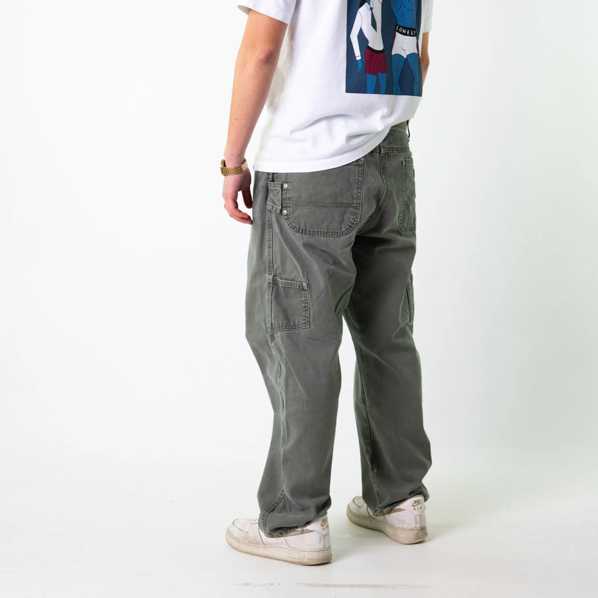 Green 90s Dickies  Cargo Skater Trousers Pants Jeans (38x30)