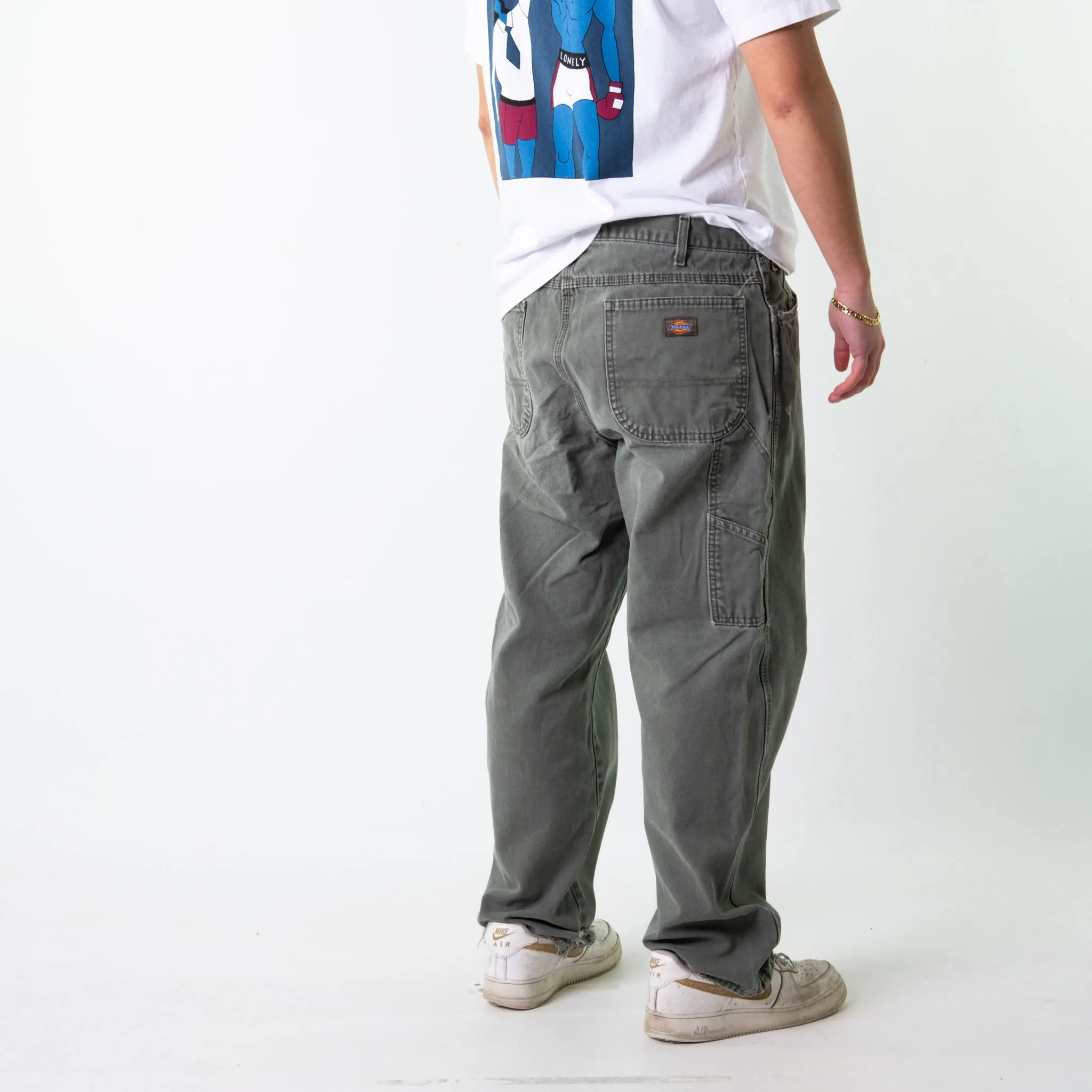 Green 90s Dickies  Cargo Skater Trousers Pants Jeans (38x30)