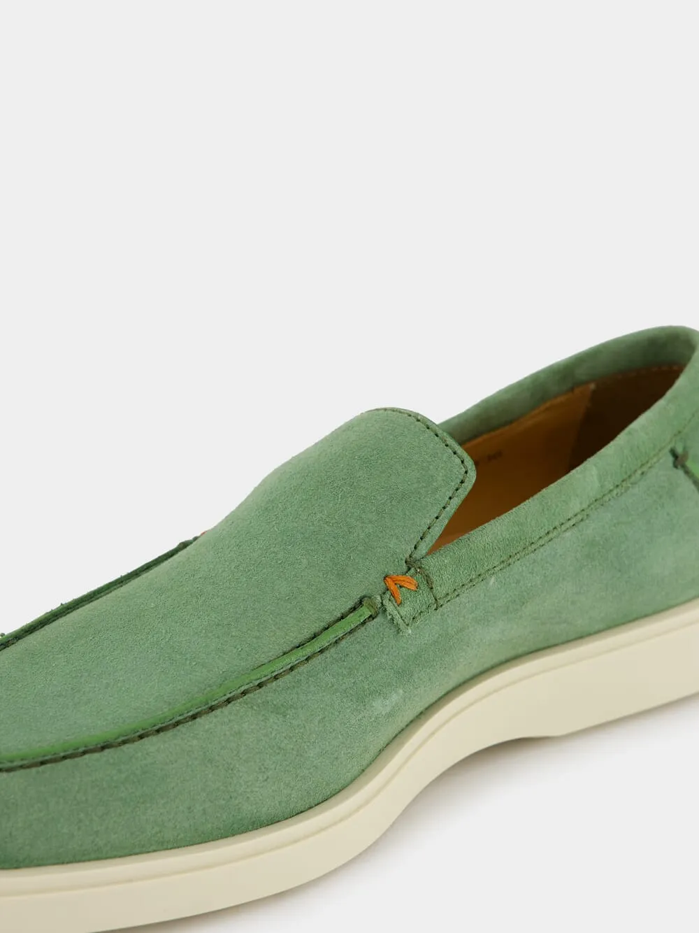 Green Nubuck Loafers