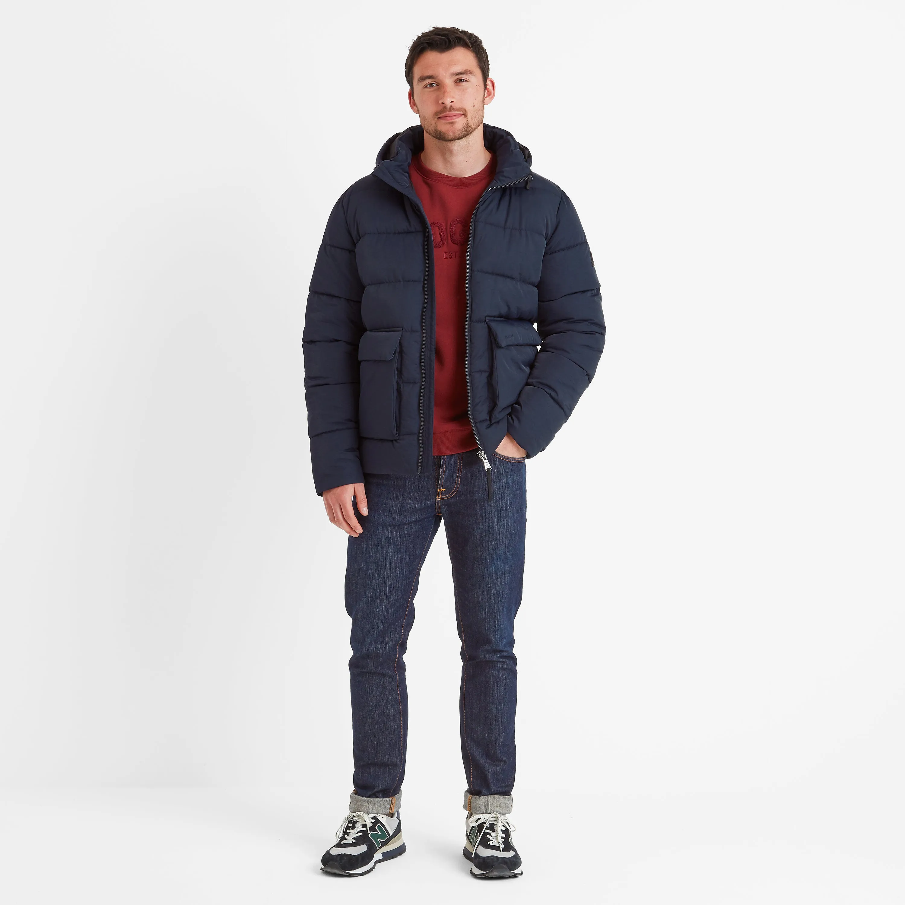 Hamilton Mens Padded Parka - Dark Indigo