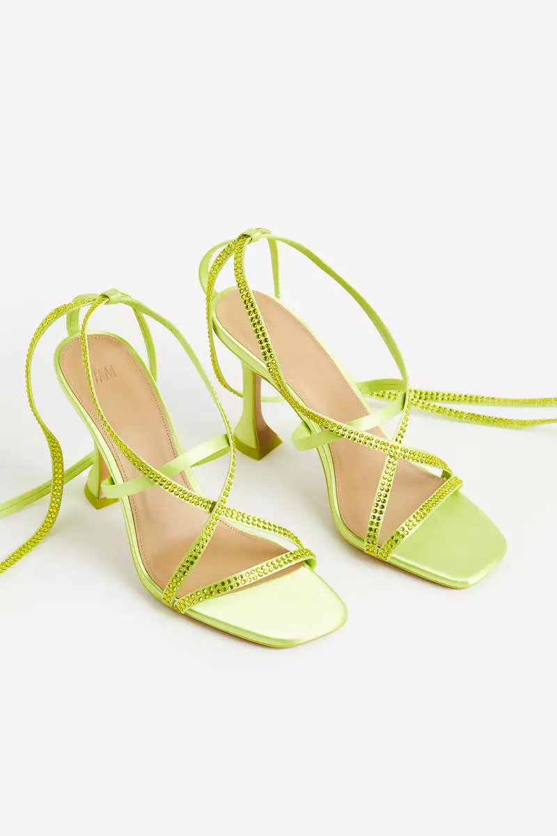 H&M Spool-heeled satin sandals