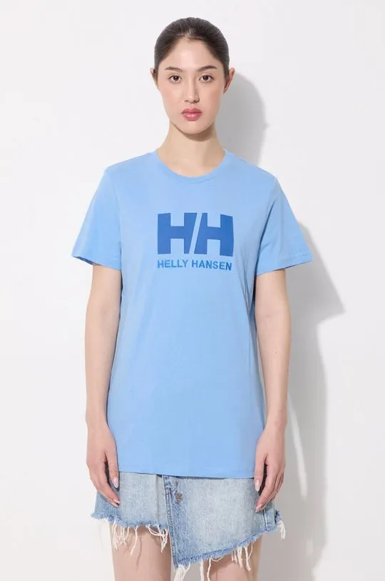 Helly Hansen cotton t-shirt blue color