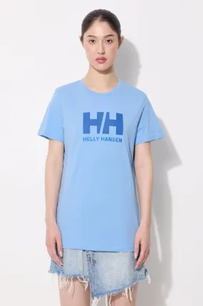 Helly Hansen cotton t-shirt blue color