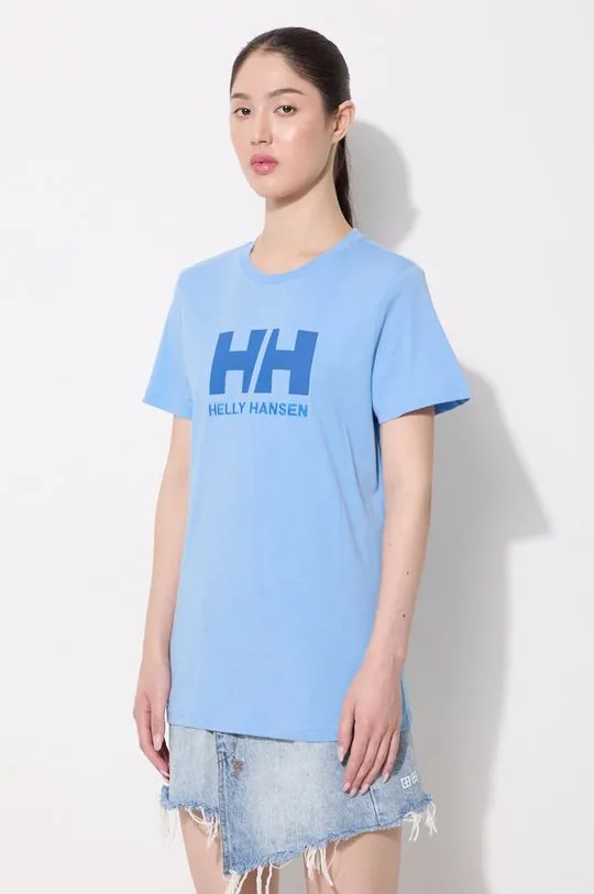 Helly Hansen cotton t-shirt blue color