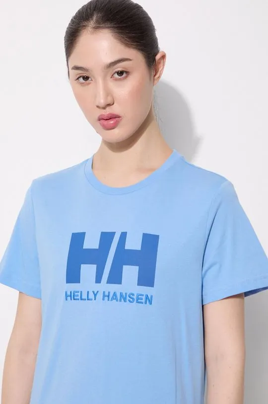 Helly Hansen cotton t-shirt blue color