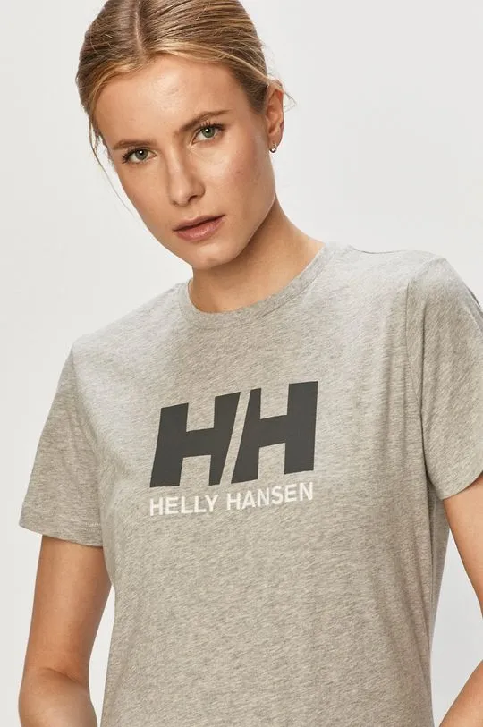 Helly Hansen cotton t-shirt gray color